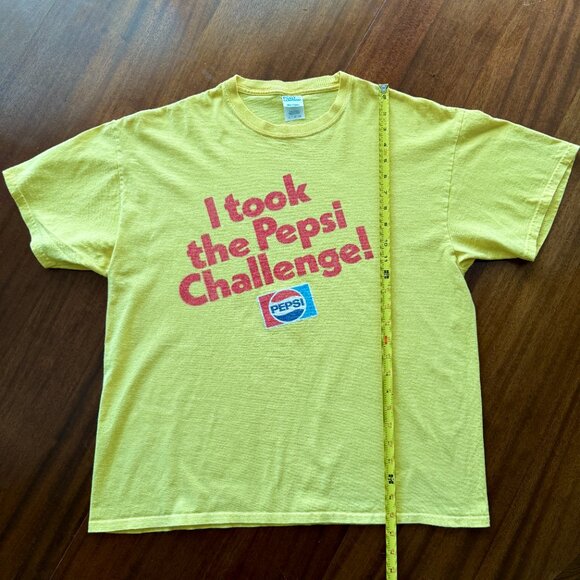 Vintage Pepsi Challenge Yellow T-Shirt — Size XL — 100% Cotton - Picture 10 of 11